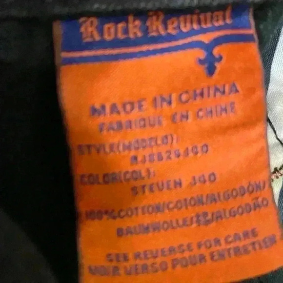 Rock Revival Vintage Straight Black Jeans Men’s Steven Style Size 42 - Picture 2 of 7